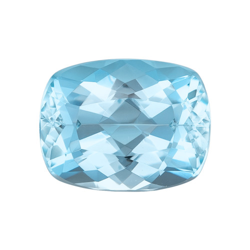 1.9 Carat Vivid Blue Aquamarine Loose Gemstone, Cushion Shape 8.8 x 6.8 mm Size