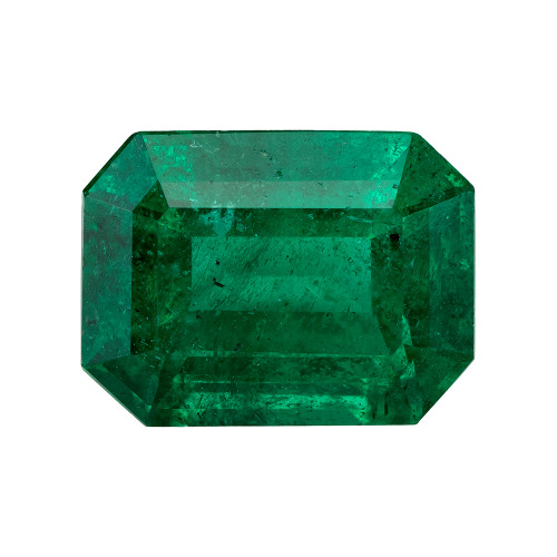 2.15 Carat Vivid Green Emerald Loose Gemstone, Octagon Shape, 9.1 x 6.9 mm Size