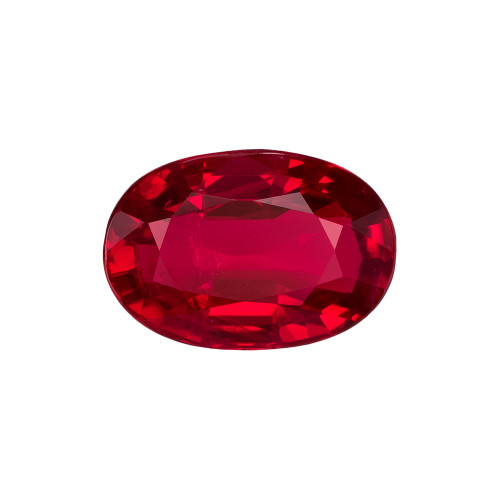 1 Carat Vivid Red Ruby Loose Gemstone, Oval Shape 7.2 x 4.9 mm Size