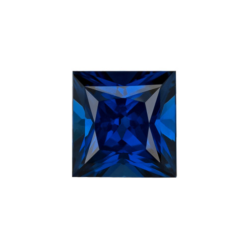 0.72 Carat Vivid Blue Sapphire Loose Gemstone, Princess Shape 4.8 x 4.8 mm Size