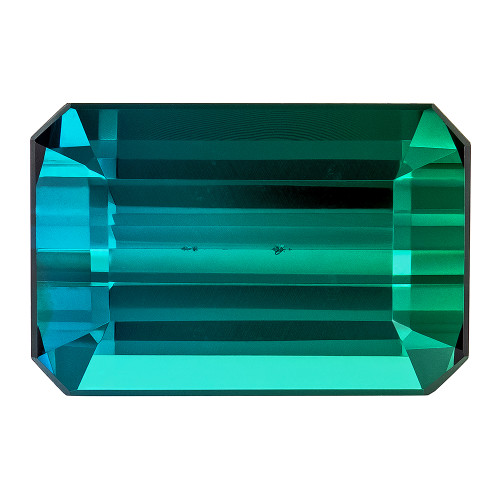 4.36 Carat Vivid Blue Green Tourmaline Octagon Cut Loose Gem $3375.00