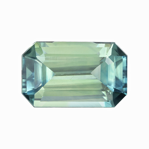 2.09 Carat Vivid Green Sapphire Loose Gemstone, Emerald Cut Shape 9.1 x 5.7 mm Size