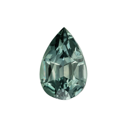 0.81 Carat Vivid Blue Green Sapphire Loose Gemstone, Pear Shape 6.9 x 4.5 mm Size