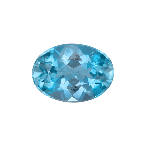 0.67 Carat Vivid Blue Aquamarine Loose Gemstone, Oval Shape 6.9 x 5 mm Size