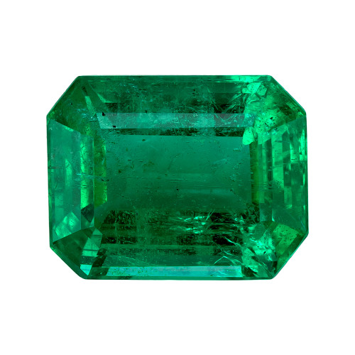 2.31 Carat Vivid Green Emerald Loose Gemstone, Octagon Shape, 9.3 x 7.3 mm Size