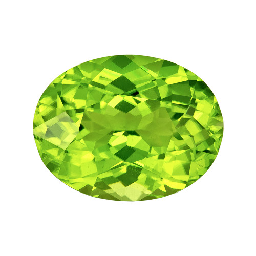 3.46 Carat Lime Green Peridot Gem, Oval 9.7 x 8.3 mm - $893
