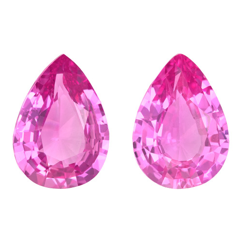 2.13 Carat Vivid Pink Sapphire Loose Gemstone, Pear Shape 8.1 x 5.8 mm Size