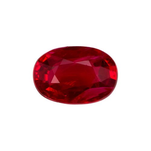 0.88 Carat Red Ruby Gem, Oval 6.9 x 4.7 mm - $2,649
