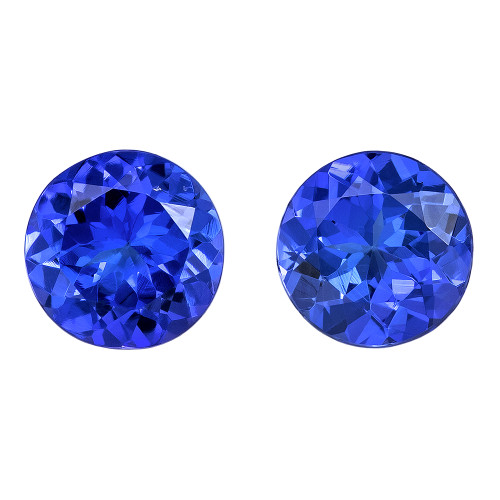 1.49 Carat Matching Vivid Blue Purple Tanzanites, Rounds, 5.9 mm | Natural Luxury Gemstone, Hand Selected – $1154