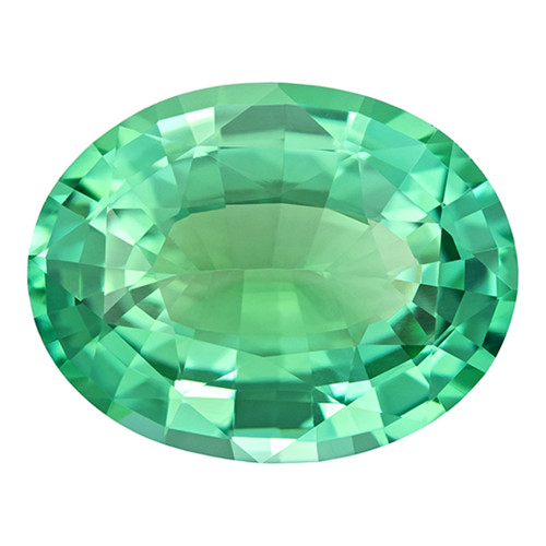 4.26 Blue Green Tourmaline Oval 12.7 x 9.8 mm