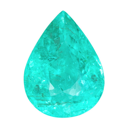 3.01 Carat Neon Windexy Blue Paraiba Tourmaline Pear 11.13 x 8.36 x 5.53 mm - GIA - $19,024