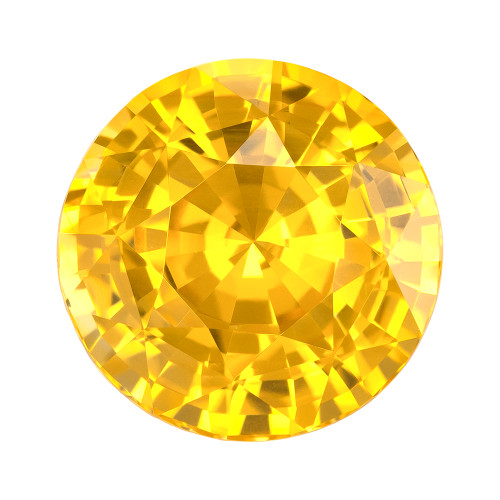 5.56 Carat Yellow Sapphire Gem, Round Cut, 9.95 x 10.02 x 6.98 mm | GIA Cert | $8891