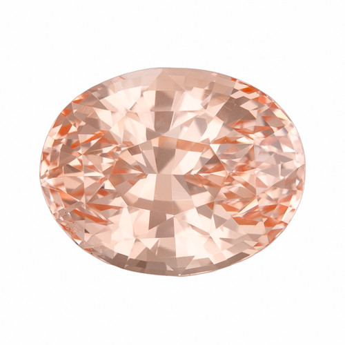 4.04 Carat Pinkish Peachy Colored Sapphire No Heat Gem, GIA Certed, Oval 9.89 x 7.77 x 6.44 mm