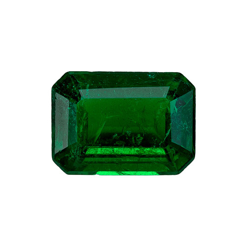0.92 Carat Rich Green Emerald Gemstone, Super Clean, Octagon Cut, 7.1 x 5.1 mm