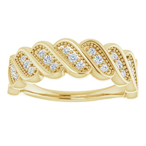 14 Karat Yellow Gold 0.25 Carat Diamond Stackable Ring