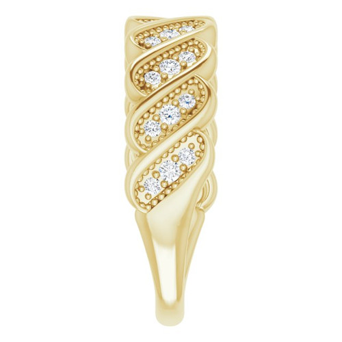 14 Karat Yellow Gold 0.25 Carat Diamond Stackable Ring