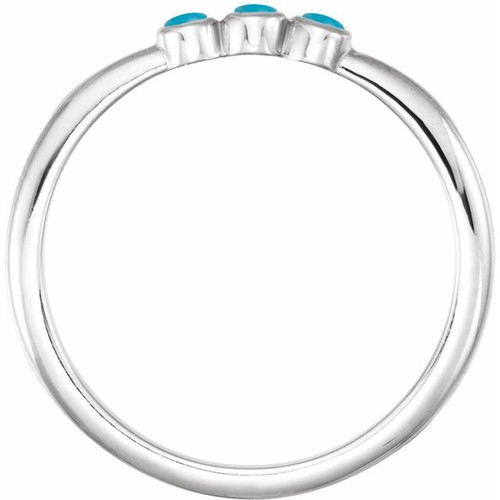 Sterling Silver Natural Turquoise Stackable Ring