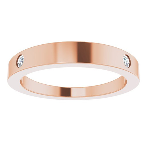 14K Rose .05 Natural Diamond Engravable Ring