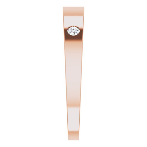 14K Rose .05 Natural Diamond Engravable Ring