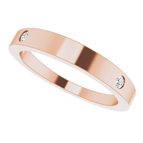 14K Rose .05 Natural Diamond Engravable Ring
