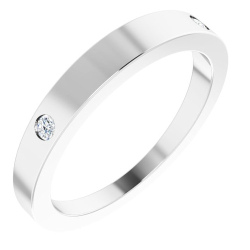 14K White .05 Natural Diamond Engravable Ring