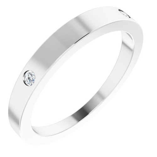 14K White .05 Natural Diamond Engravable Ring