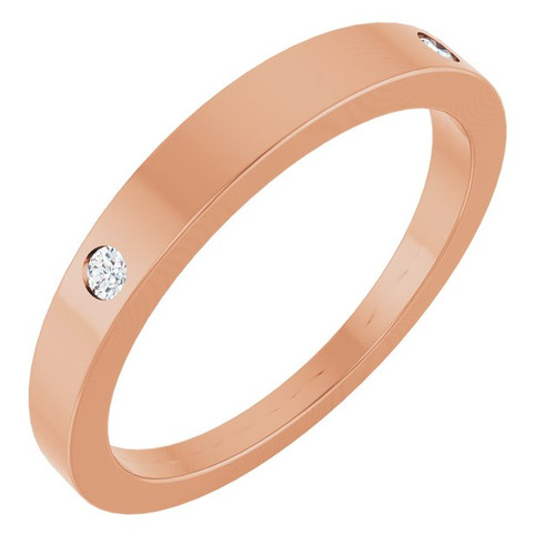 14K Rose .05 Natural Diamond Engravable Ring