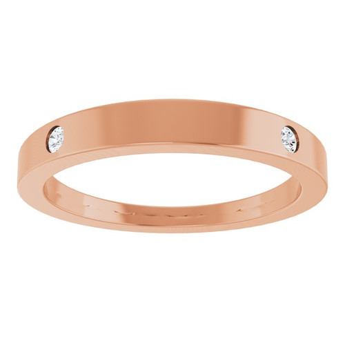 14K Rose .05 Natural Diamond Engravable Ring