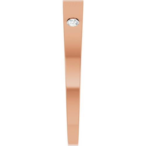 14K Rose .05 Natural Diamond Engravable Ring