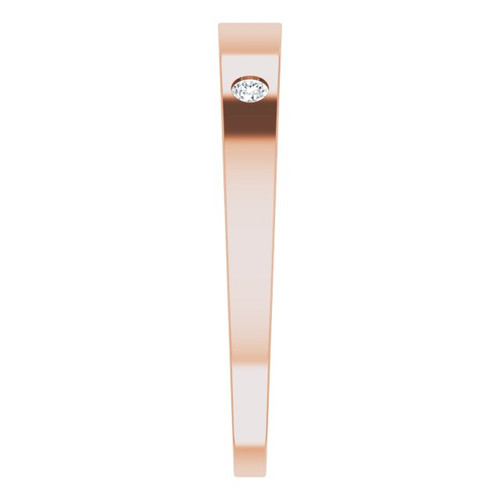 14K Rose .05 Natural Diamond Engravable Ring