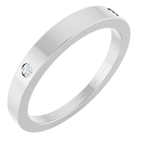14K White .05 Natural Diamond Engravable Ring