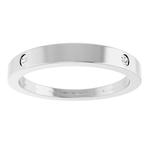 14K White .05 Natural Diamond Engravable Ring