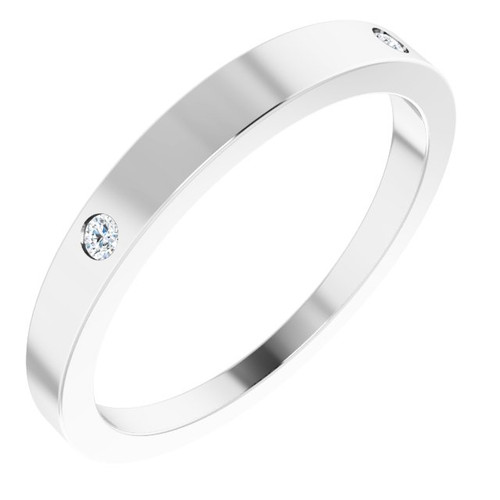 14K White .05 Natural Diamond Engravable Ring