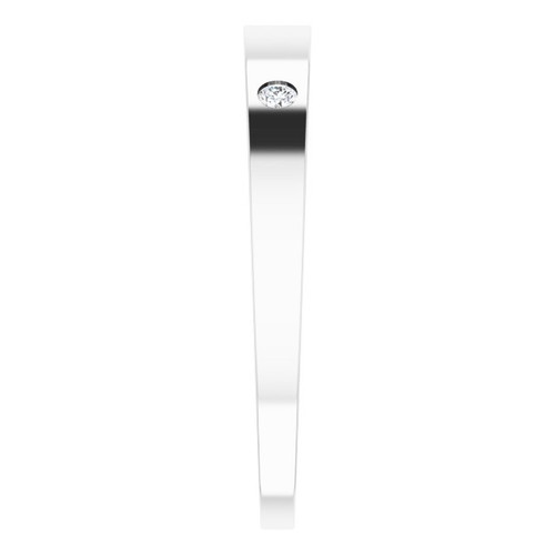 14K White .05 Natural Diamond Engravable Ring