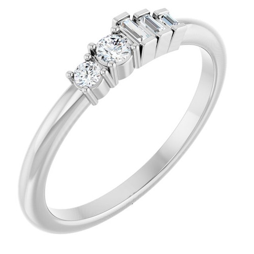 Platinum 1/8 CTW Natural Diamond Stackable Ring
