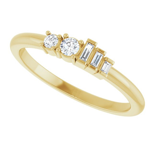 14K Yellow 1/8 CTW Natural Diamond Stackable Ring