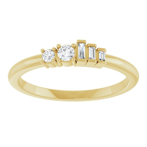 14K Yellow 1/8 CTW Natural Diamond Stackable Ring