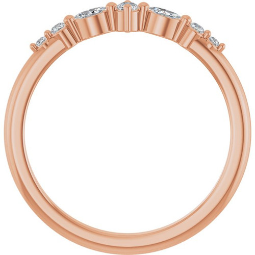 14K Rose 1/8 CTW Natural Diamond Stackable Ring