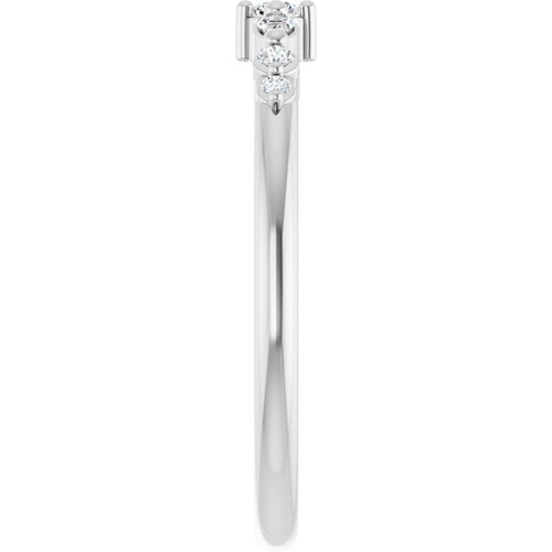14K White 1/8 CTW Natural Diamond Stackable Ring