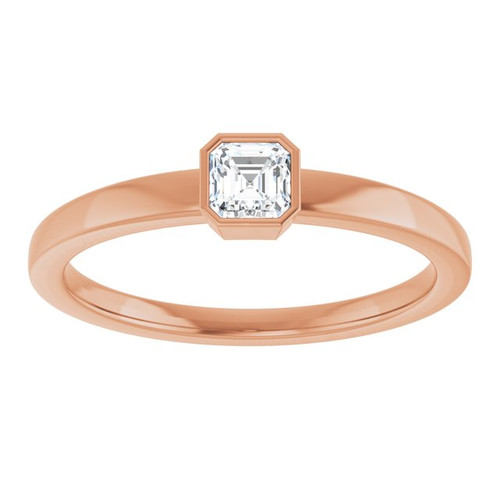 14K Rose 1/4 CT Natural Diamond Ring