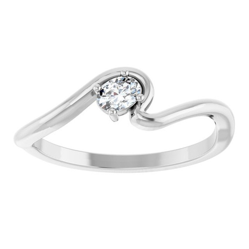 14K White 1/6 CT Lab-Grown Diamond  Ring