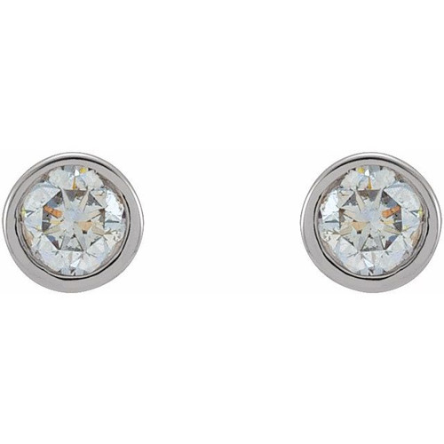 14K White 1/8 CTW Lab-Grown Diamond Micro Bezel-Set Earrings