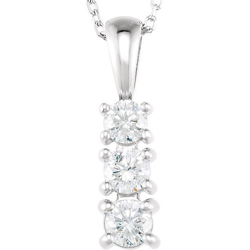 14K White 1/2 CTW Lab-Grown Diamond 18" Necklace