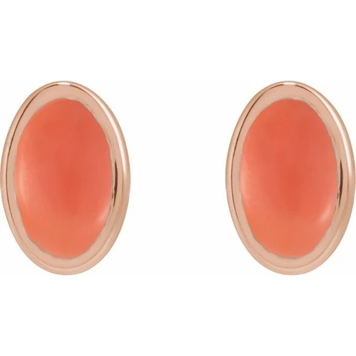 14 Karat Rose Gold Natural Pink Coral Earrings |$371