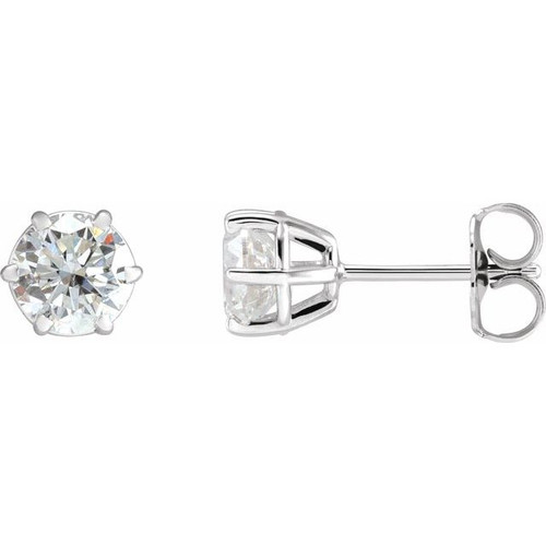 14K White 1 1/2 CTW Natural Diamond Stud Earrings