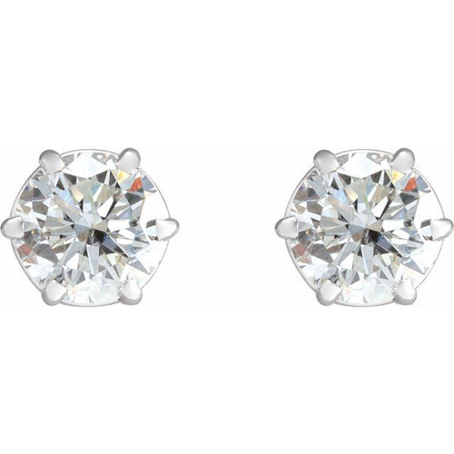 14K White 1 1/2 CTW Natural Diamond Stud Earrings