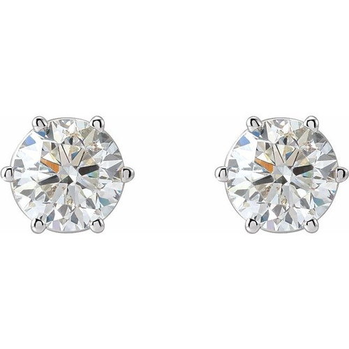 Platinum 2 CTW Natural Diamond Stud Earrings