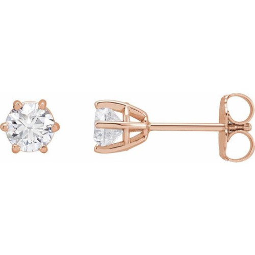 14K Rose 3/4 CTW Natural Diamond Stud Earrings