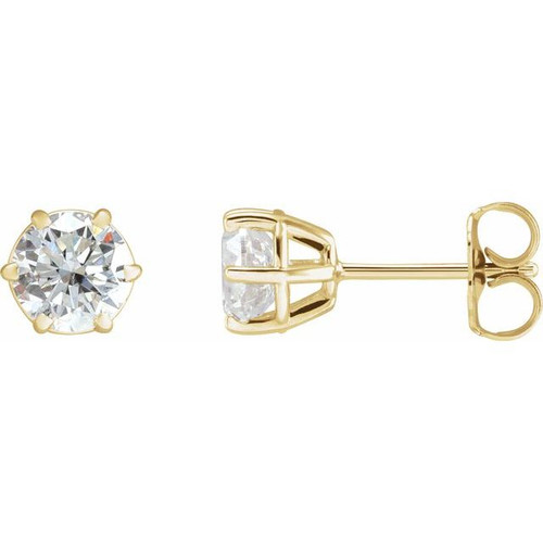 14K Yellow 1 1/2 CTW Natural Diamond Stud Earrings