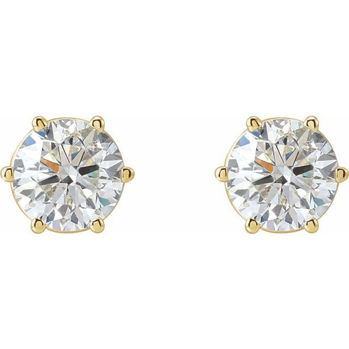 14K Yellow 2 CTW Natural Diamond Stud Earrings
